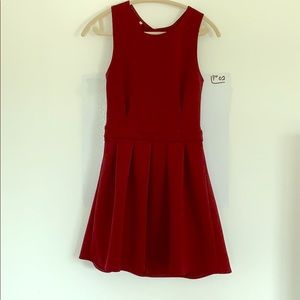 Burgundy dress open in the back